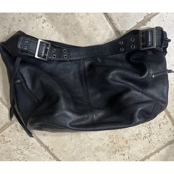 Banana Republic Black Genuine Leather Hobo Bag Purse Handbag Excellent Condition - Picture 11 of 12